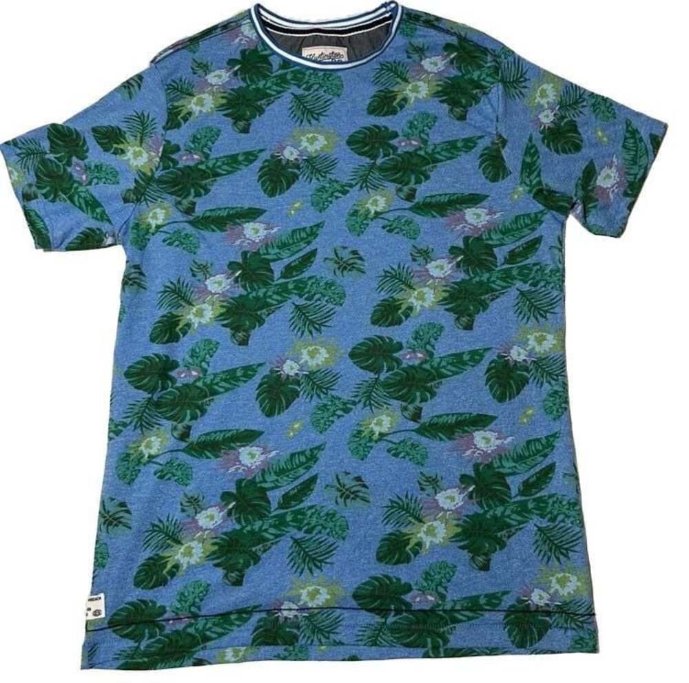 Huntington BC  Mens T-shirt Surf Team Tropical Floral Print l Size L